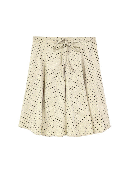 "Forest Vintage" Polka Dot Layered Collection (Mint Knit Cardigan / Oat Cami / Polka Dot Skirt / Denim Jeans)