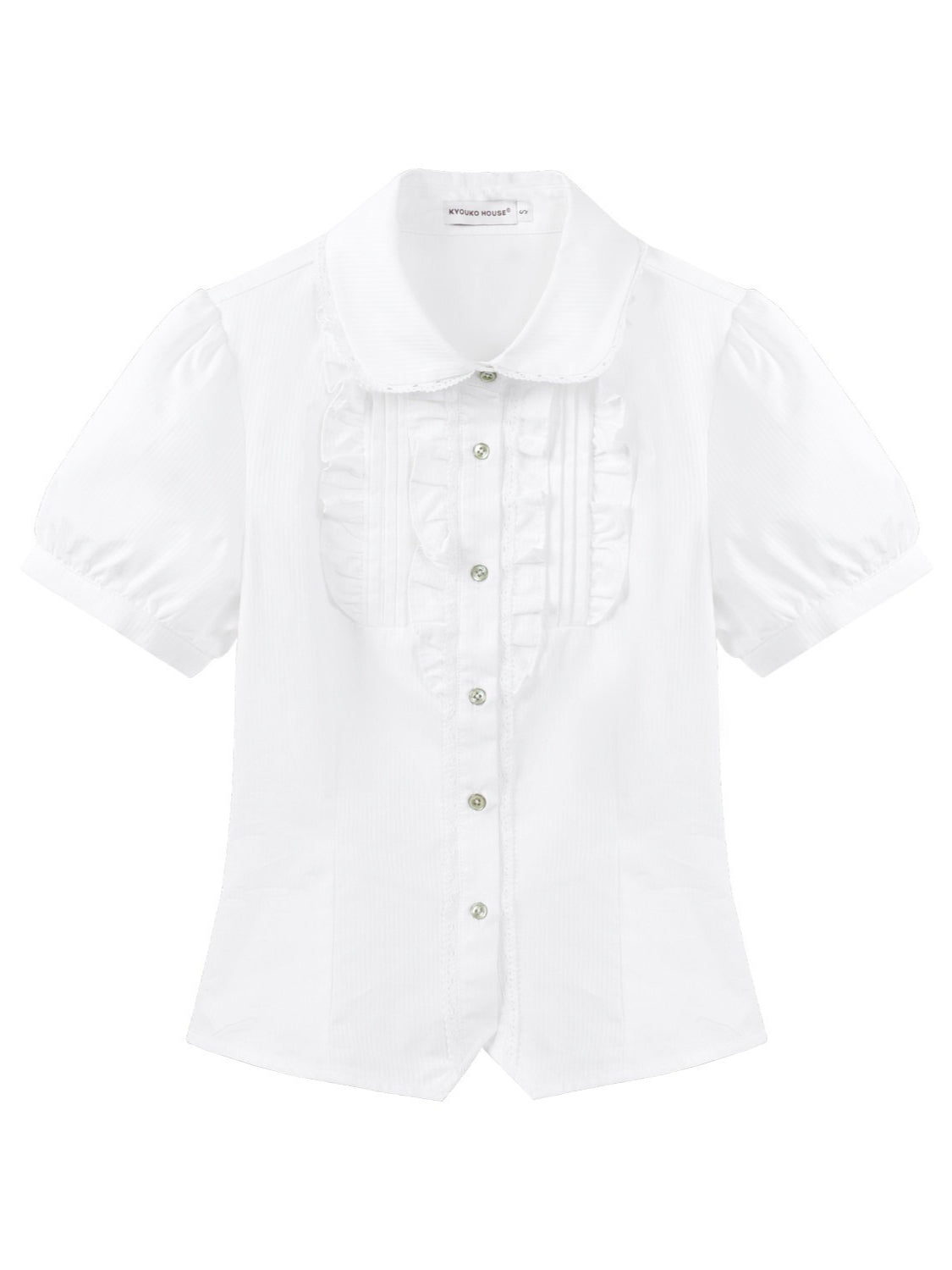 “Spring Day” White & Green School Blouse & Plaid Skirt Set