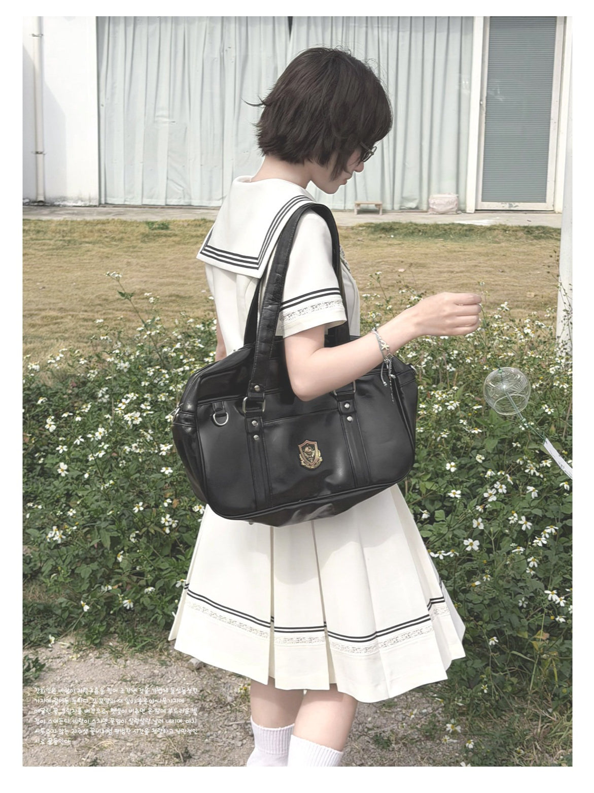 “Pearl Blossom” White Showa-Inspired Sailor Uniform Set