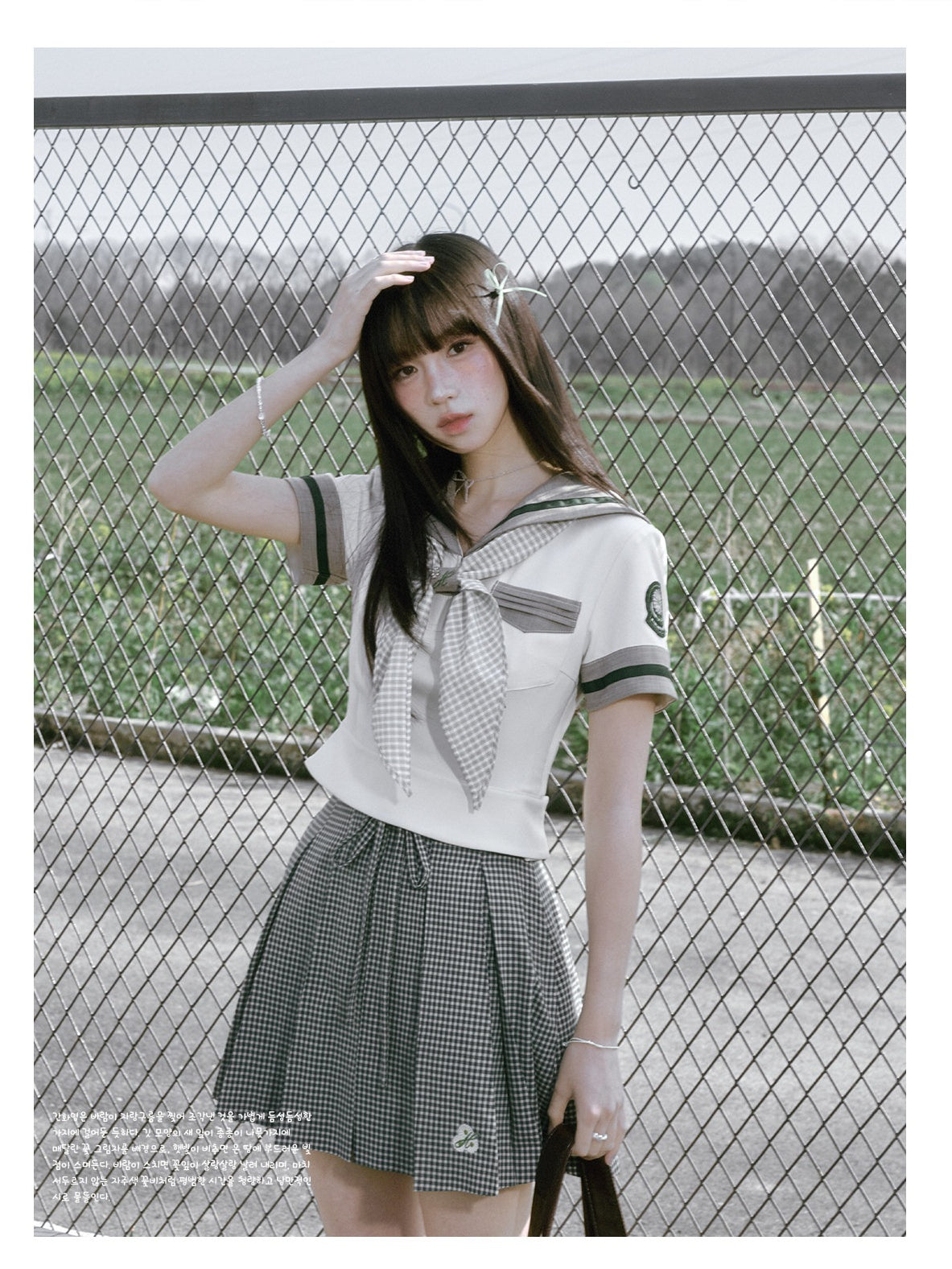 “Daisy & Spring Twins” White Sailor School Uniform Set