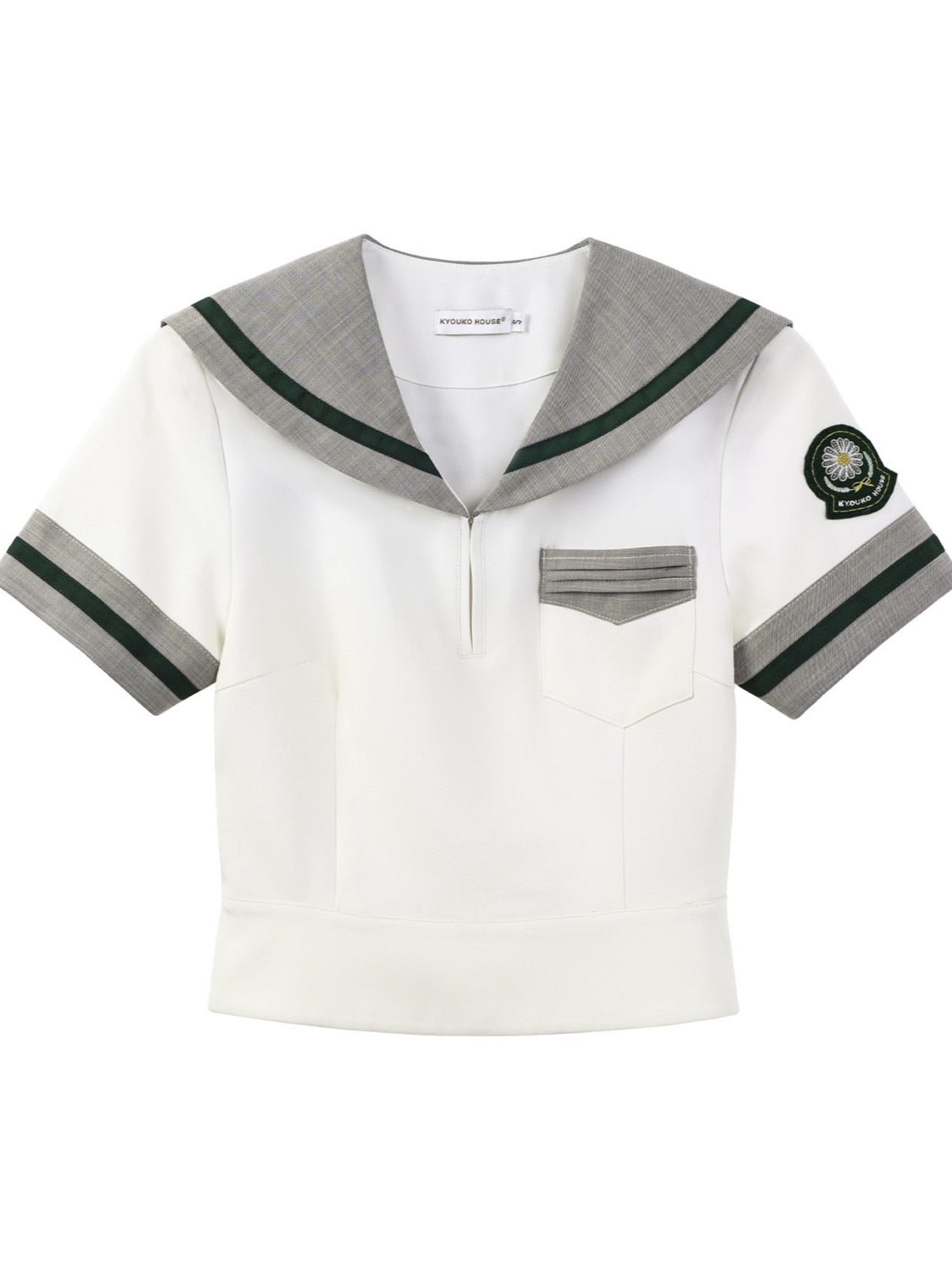 “Daisy & Spring Twins” White Sailor School Uniform Set