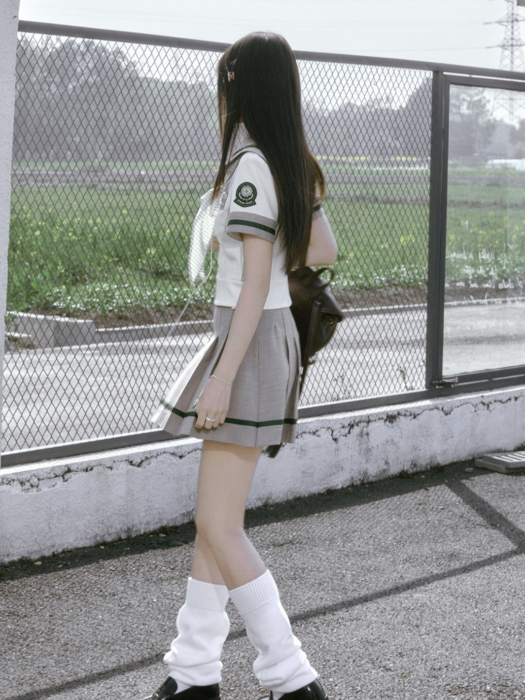 “Daisy & Spring Twins” White Sailor School Uniform Set