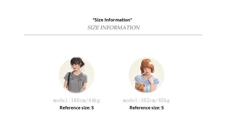 "Sweet Tea Doll" Haze Blue Lace Puff Sleeve Peter Pan Collar A-Line Dress
