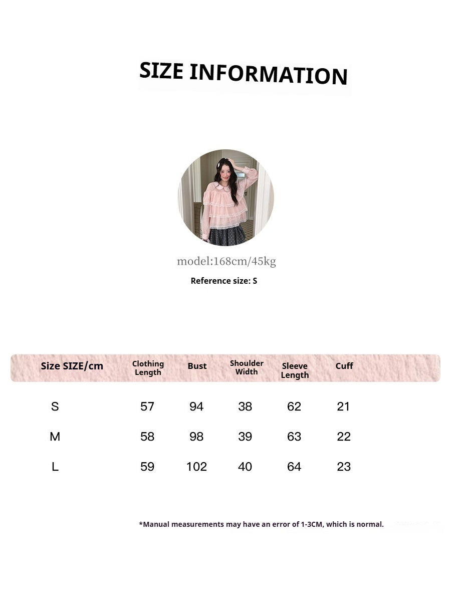 [RF] “Vanilla Blossom Reverie” Lace Blouse (Pink / White)