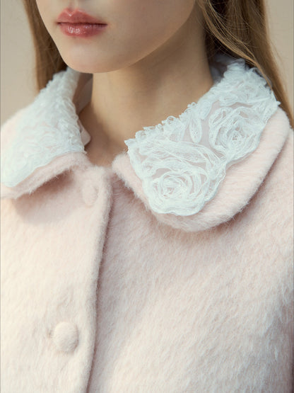 SunsetPark - "Everyday Heiress" Heiress Pink Cape Coat Set (Coat + Detachable Cape)