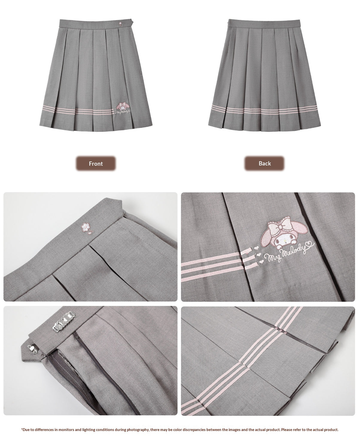 “Melody Blush” Pink-Gray Sailor School Uniform Set