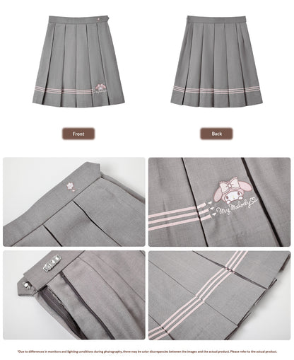 “Melody Blush” Pink-Gray Sailor School Uniform Set