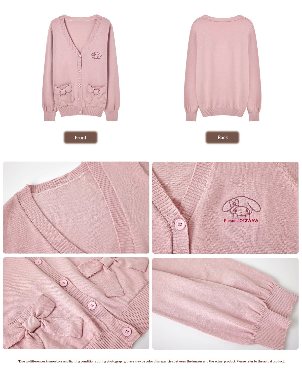 “Melody Blush” Pink Knit Cardigan & Sailor Uniform Set