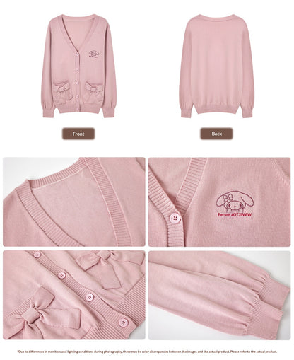 “Melody Blush” Pink Knit Cardigan & Sailor Uniform Set