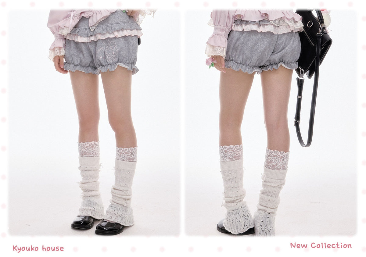 “Sweet Bloom” Ivory My Melody Asymmetric Oversized Top