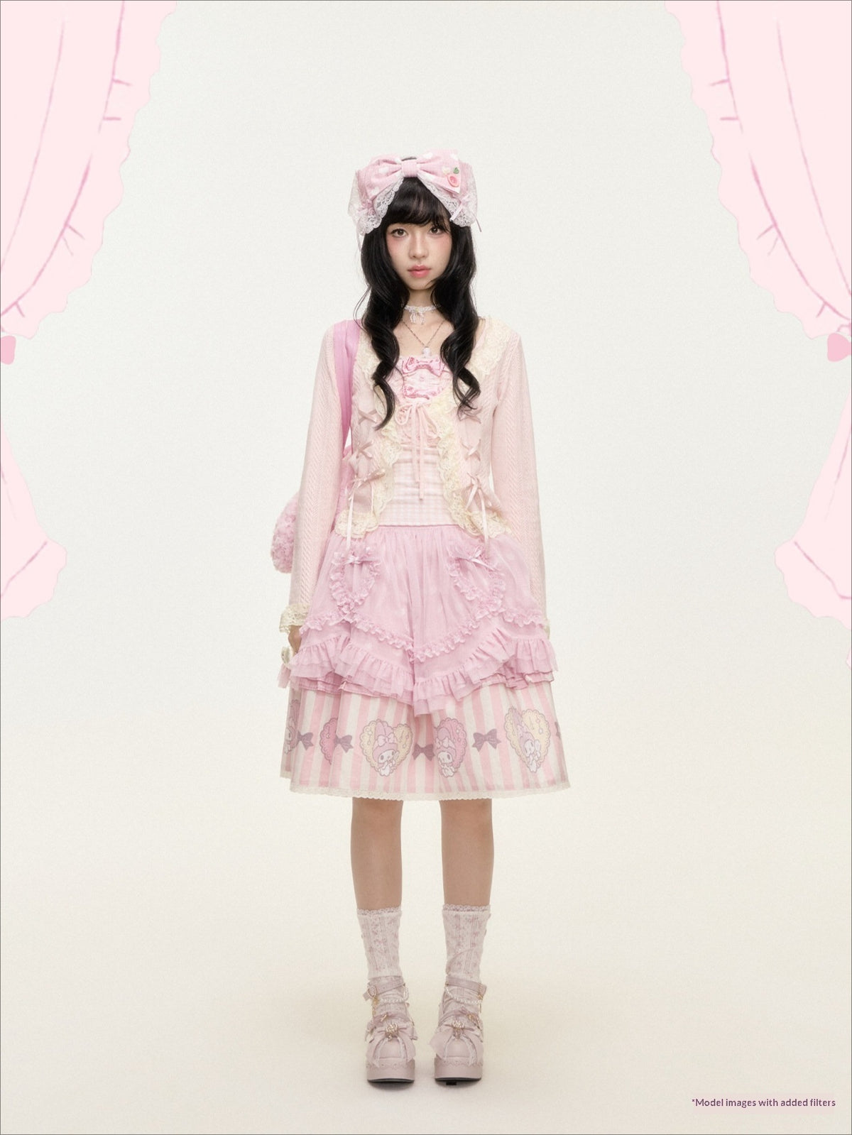 “Pink Dollcore” Pink My Melody Layered Lolita Girl Set