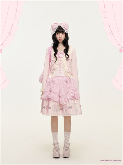 “Pink Dollcore” Pink My Melody Layered Lolita Girl Set
