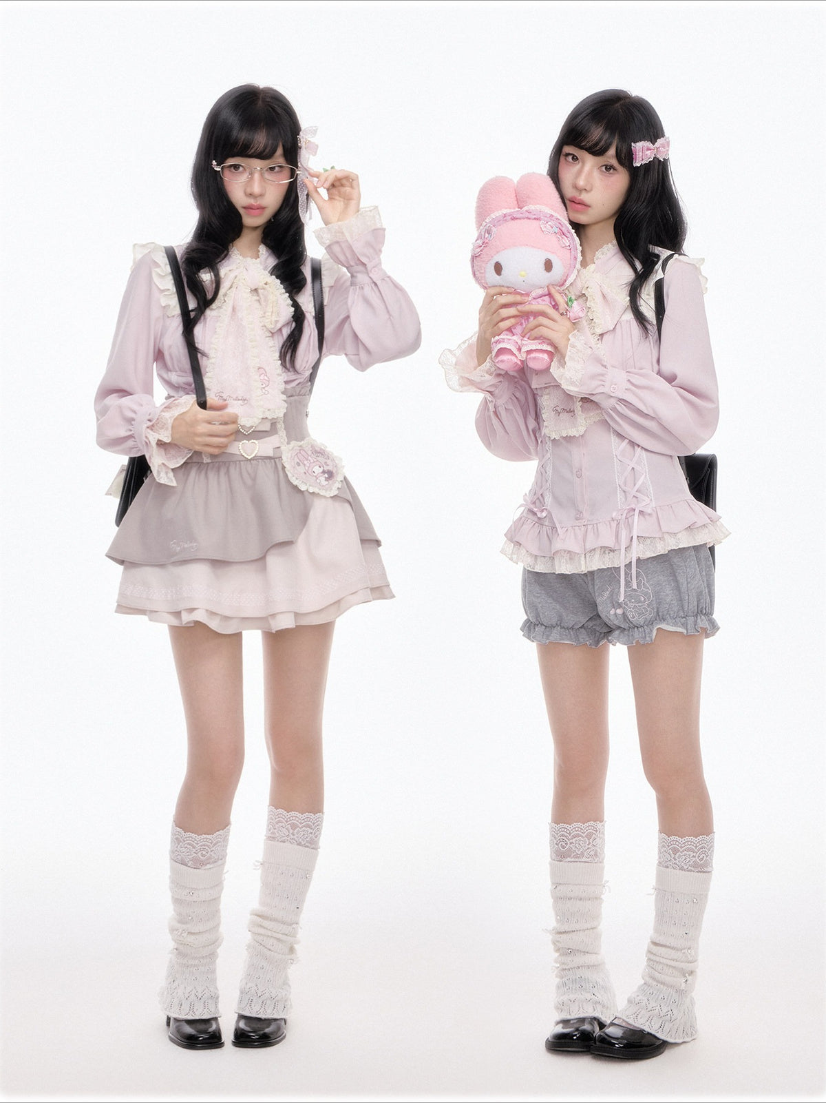“Melody Mark!” Pink Shirt + Tiered Skirt + Bloomers Set