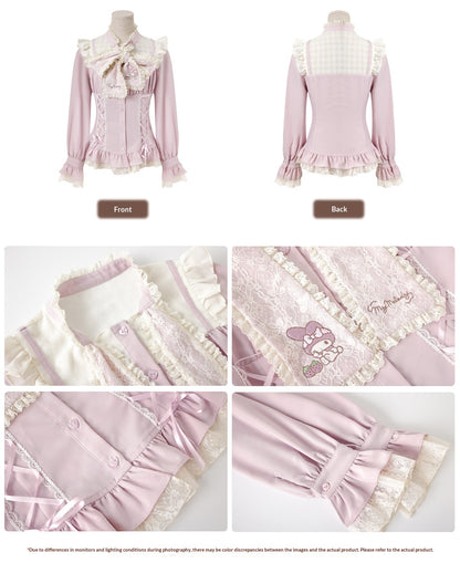 “Melody Mark!” Pink Shirt + Tiered Skirt + Bloomers Set