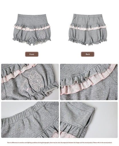 “Melody Mark!” Pink Shirt + Tiered Skirt + Bloomers Set