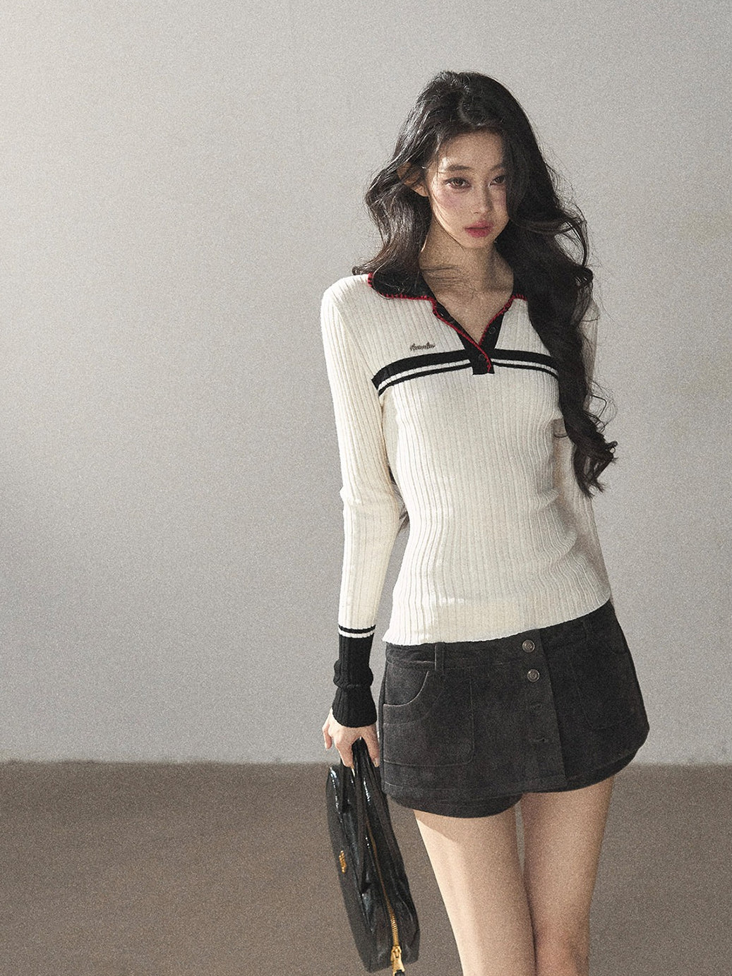 AOMALM - "Among the Oak Trees" Sophisticated Gray Faux Suede Skort