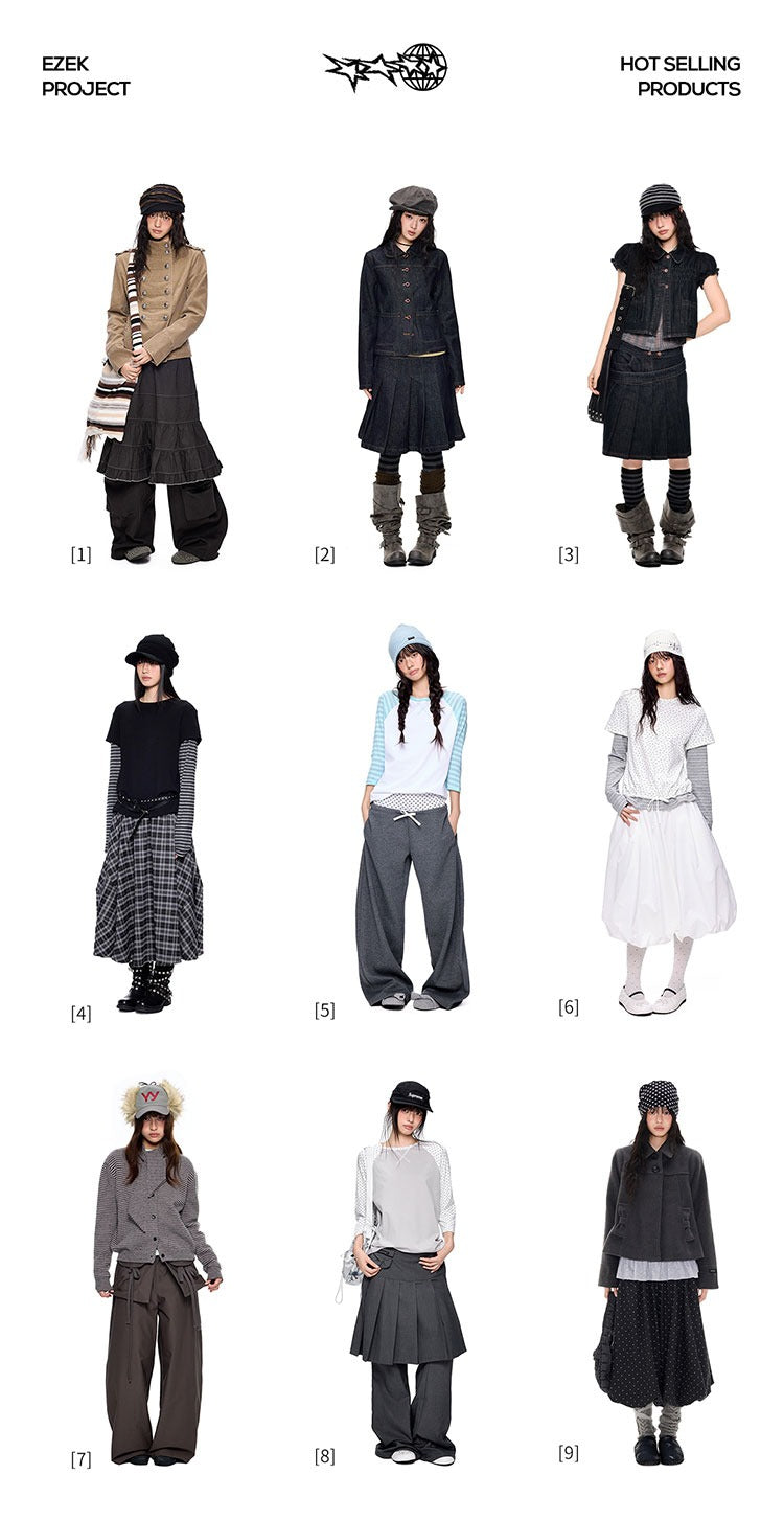 EZEK | Patchwork Drawstring Wide-Leg Lounge Pants (Black / Gray)