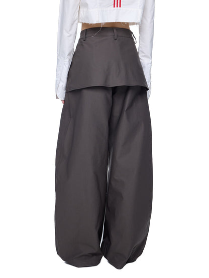 EZEK | Patchwork Drawstring Wide-Leg Lounge Pants (Black / Gray)