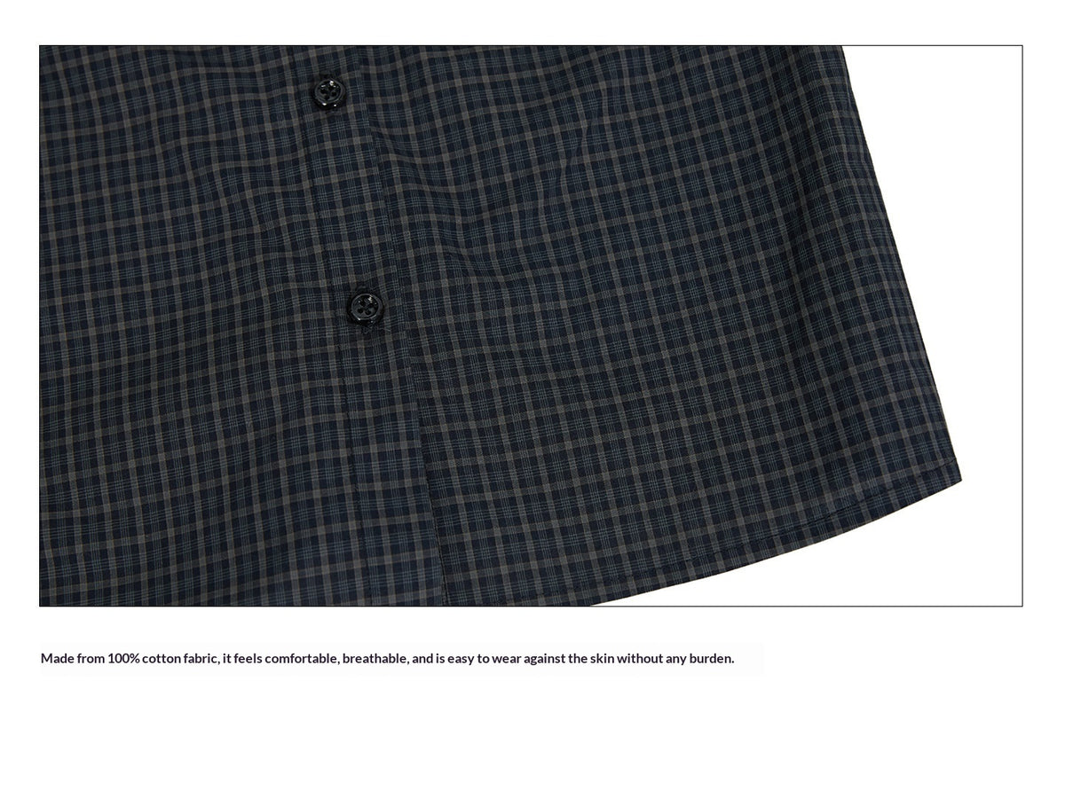 EZEK | Gingham Check Short Sleeve Shirt with Adjustable Sleeves