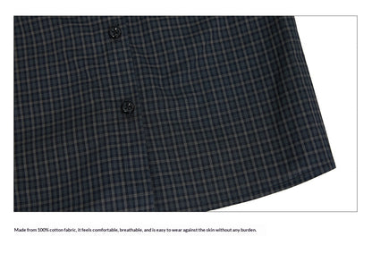 EZEK | Gingham Check Short Sleeve Shirt with Adjustable Sleeves