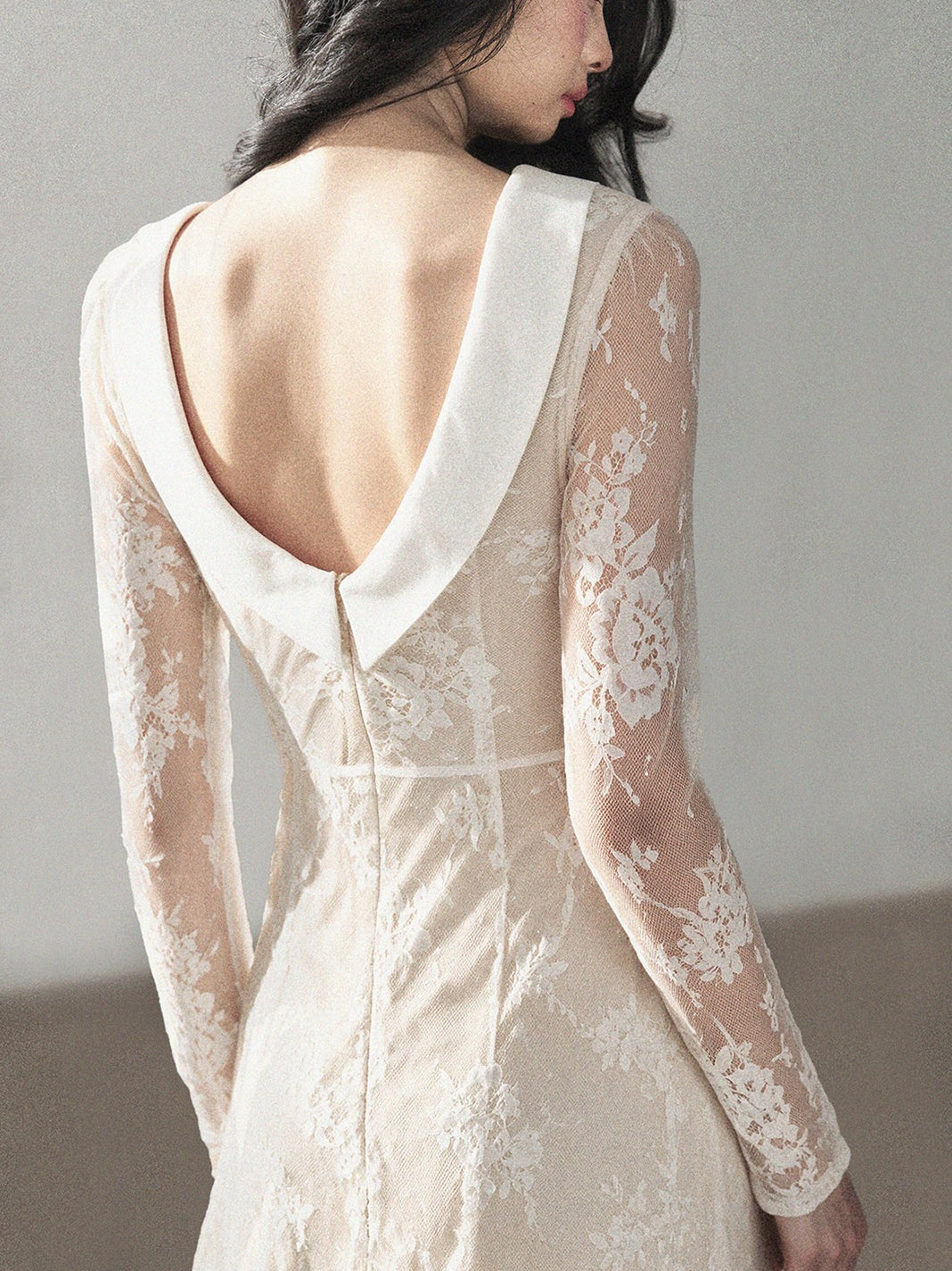 AOMALM - Moonlight White Backless Lace Maxi Dress