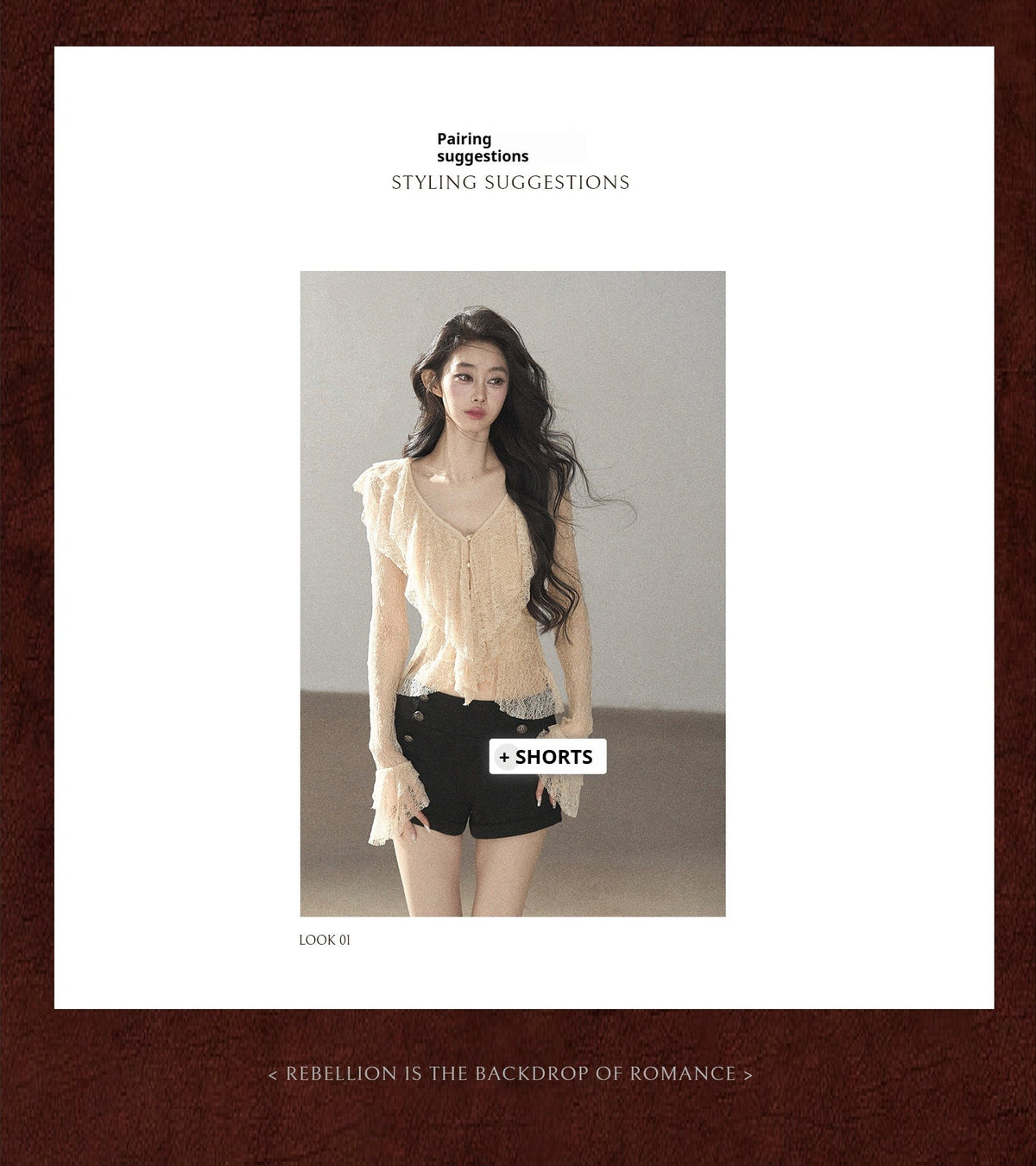 AOMALM - Lace Top – French Ruffle V-Neck Cropped Style