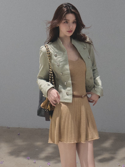OAKMOO/ Napoleon-Style Fitted Cotton Jacket