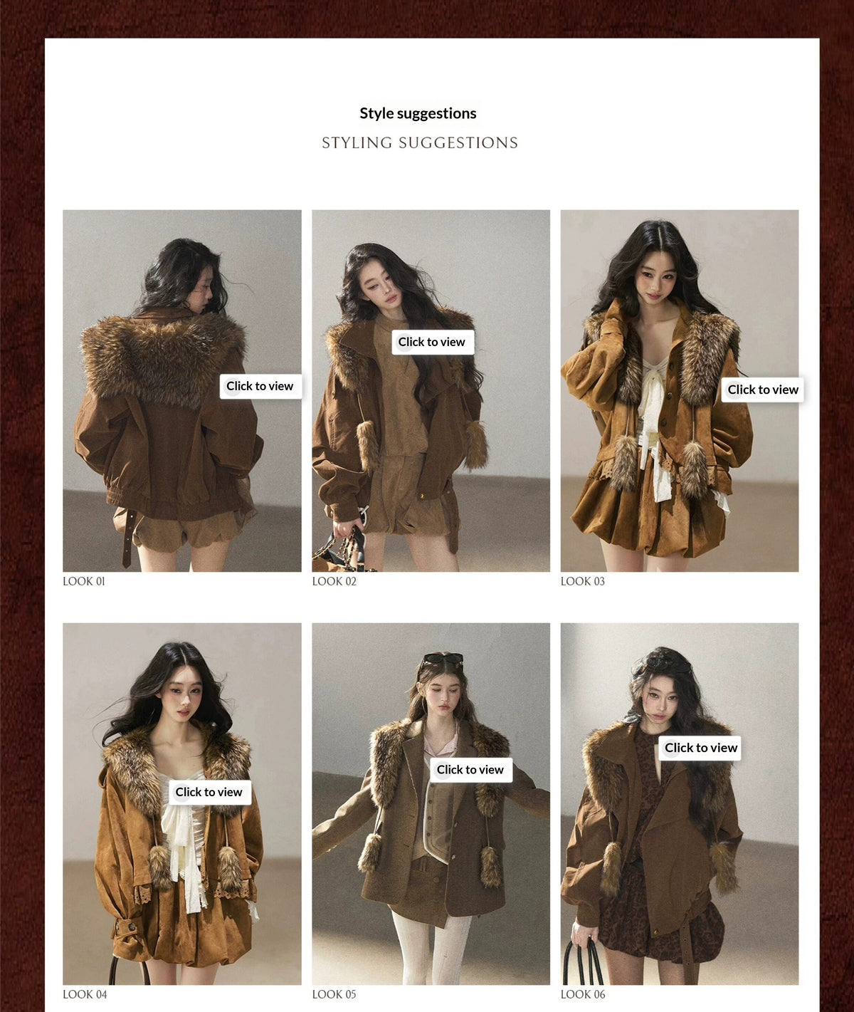 AOMALM - “Velvet Collar in the Evening Breeze” Chestnut Brown Faux Fur Shawl