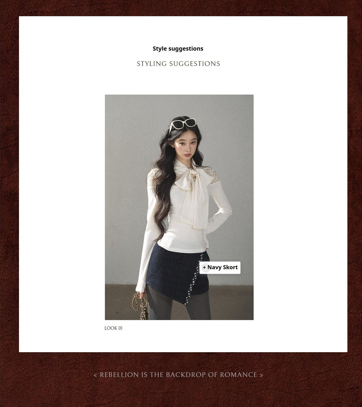 AOMALM - "Cloud Trails" Dutch Cream Lace Bow Knit Top