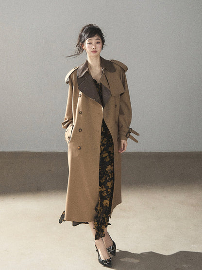 AOMALM - Black & Golden Brown Floral Ruffle Maxi Dress with High Side Slit