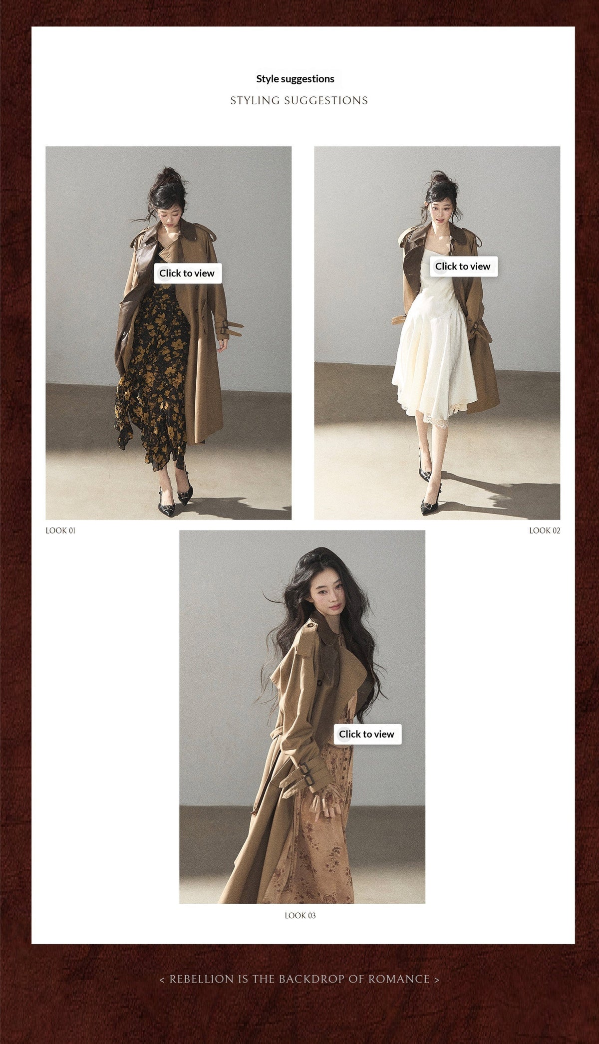 AOMALM - Chestnut Brown Long A-Line Trench Coat with Belt