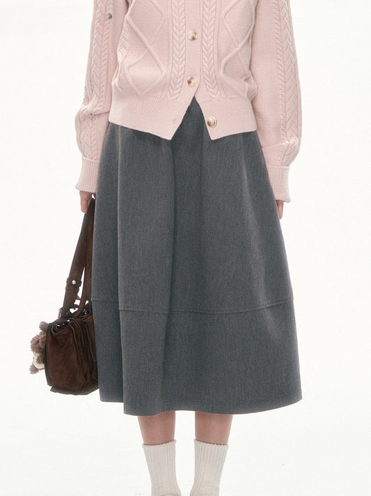 CAN - "Ode to Winter" Dark Gray Layered A-Line Midi Skirt
