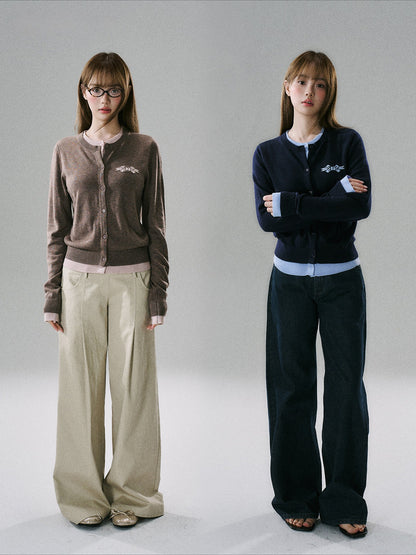 LOST FOREST - Blue Bow Layered Cardigan