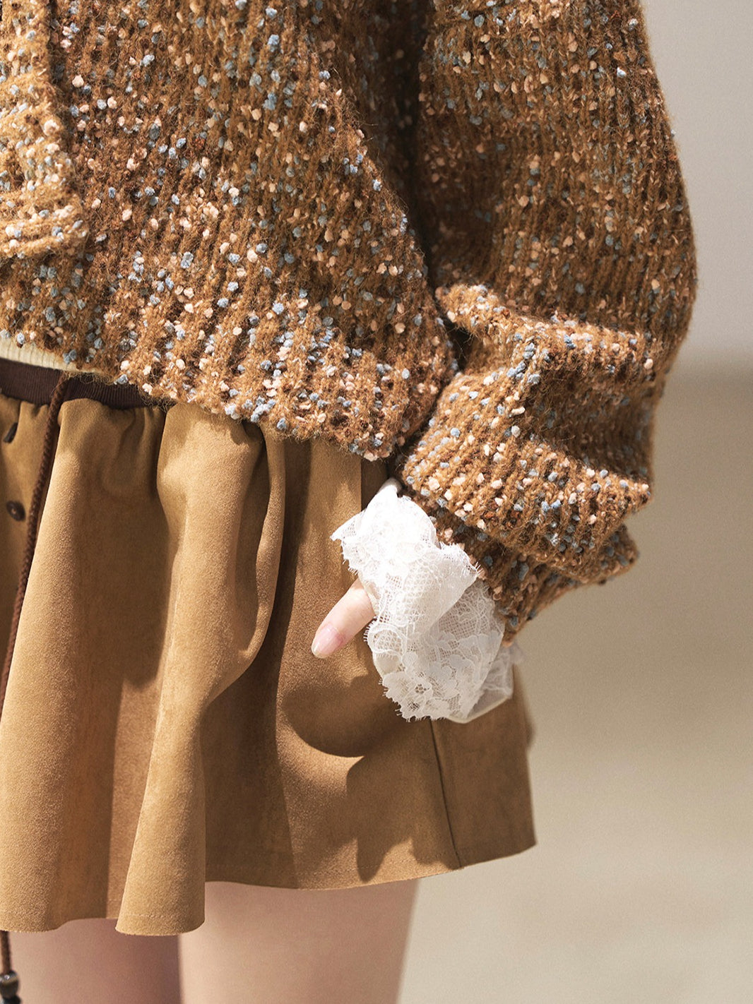 AOMALM - Toasted Pecan Marled Knit Cardigan