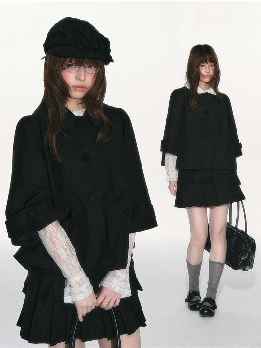 JOVYLLE - Black Preppy Blazer & Skirt Set