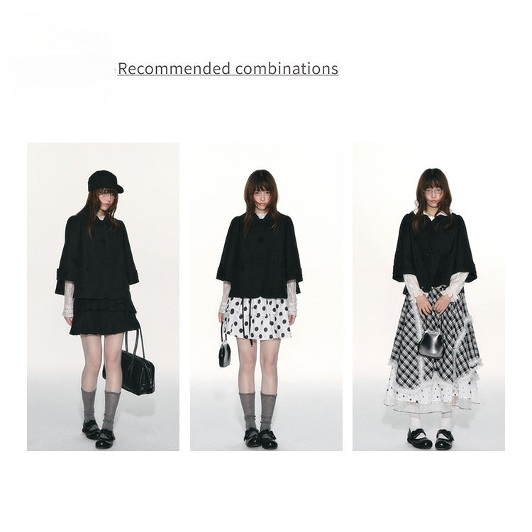 JOVYLLE - Black Preppy Blazer & Skirt Set