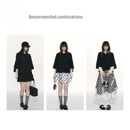 JOVYLLE - Black Preppy Blazer & Skirt Set