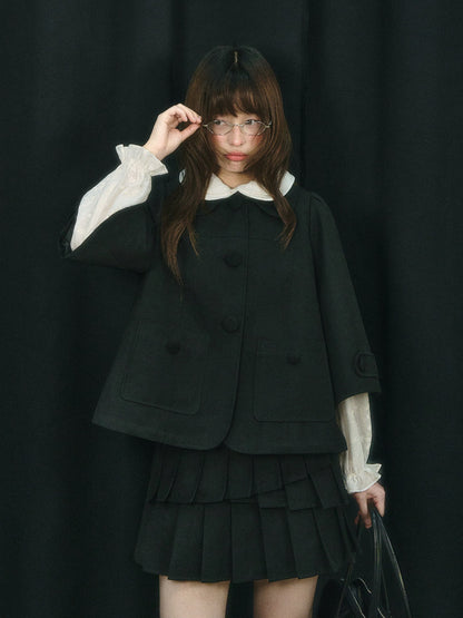 JOVYLLE - Black Preppy Blazer & Skirt Set