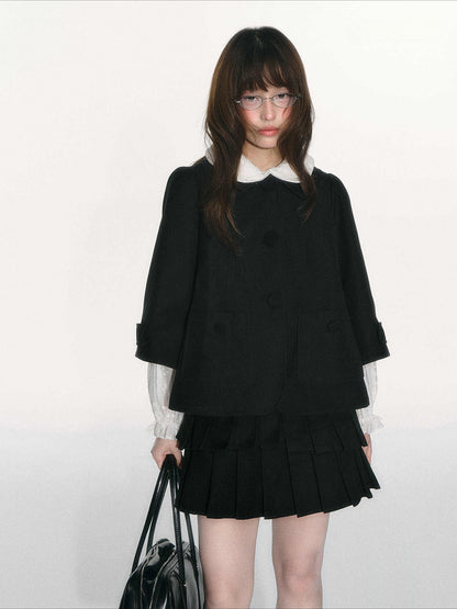 JOVYLLE - Black Preppy Blazer & Skirt Set