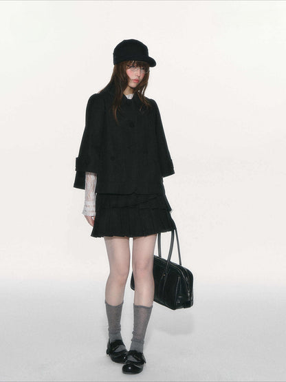 JOVYLLE - Black Preppy Blazer & Skirt Set