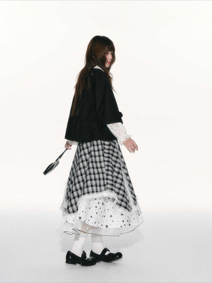 JOVYLLE - Black Preppy Blazer & Skirt Set