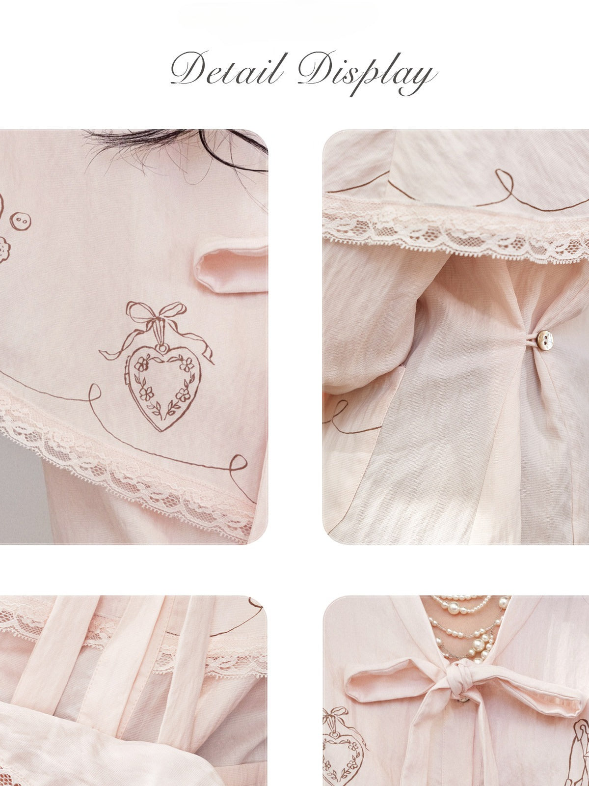DAILY ARTIST - “Soft Pink Notes” Pink Vintage Tencel Lace Cape Blouse