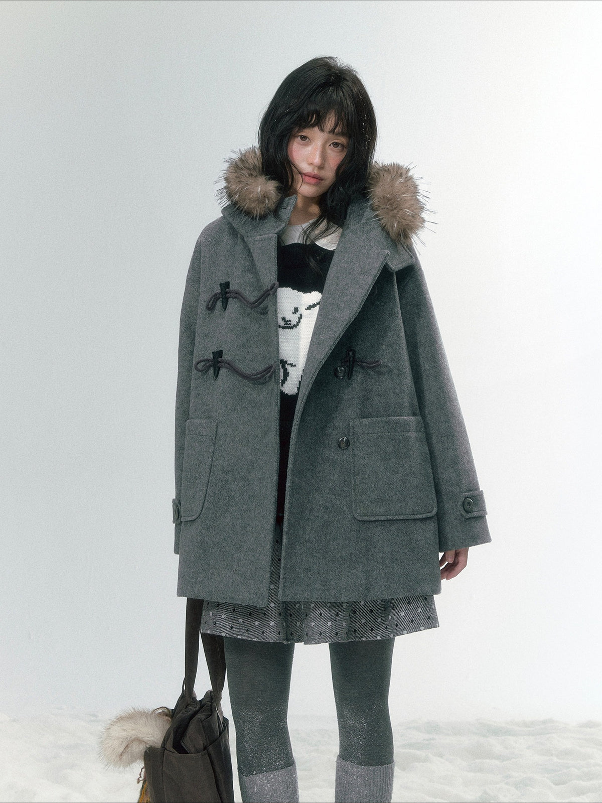 JOVYLLE - Black Little Sheep Collegiate Knit Vest