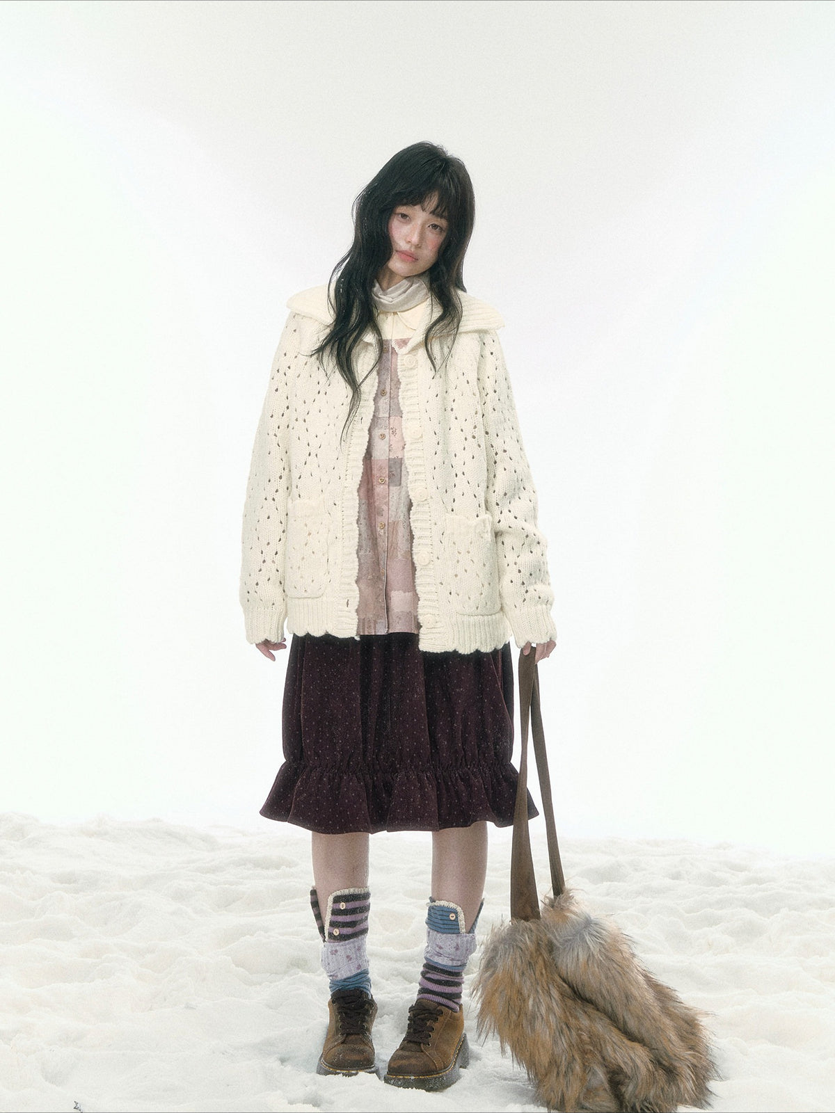 JOVYLLE - Vintage Patchwork Cotton Doll-Collar Blouse