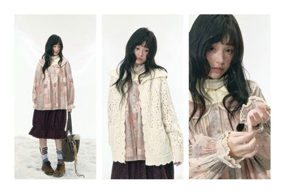 JOVYLLE - Vintage Patchwork Cotton Doll-Collar Blouse