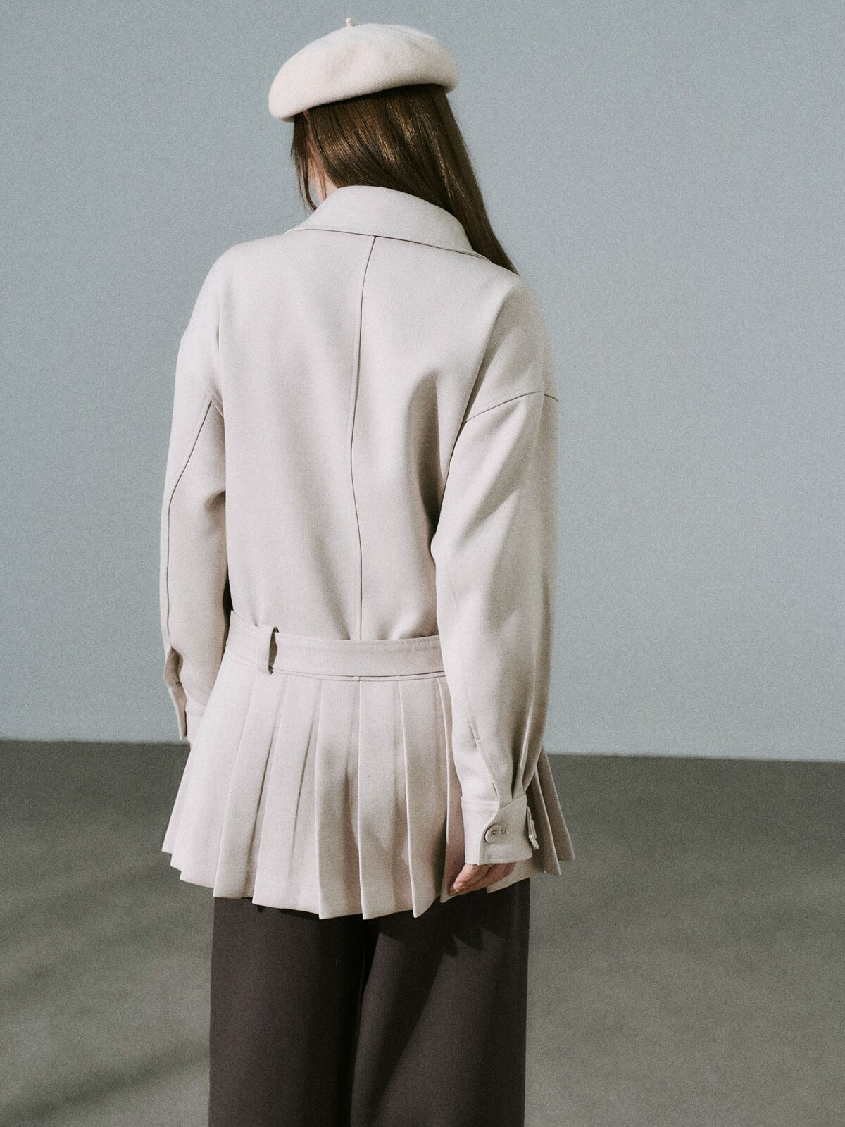 LOST FOREST - Light Khaki Flower Trench Coat