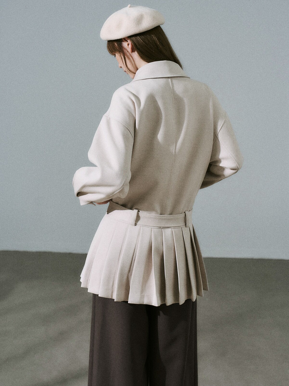 LOST FOREST - Light Khaki Flower Trench Coat