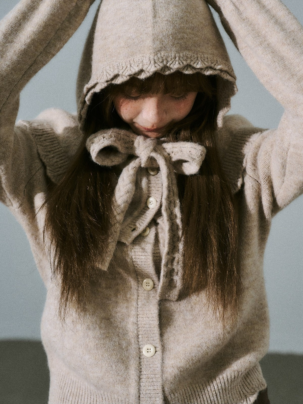 LOST FOREST - Coconut Milk Brown Cape Sweater Set