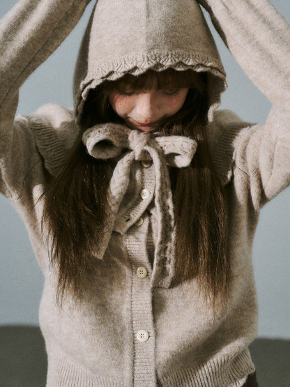 LOST FOREST - Coconut Milk Brown Cape Sweater Set
