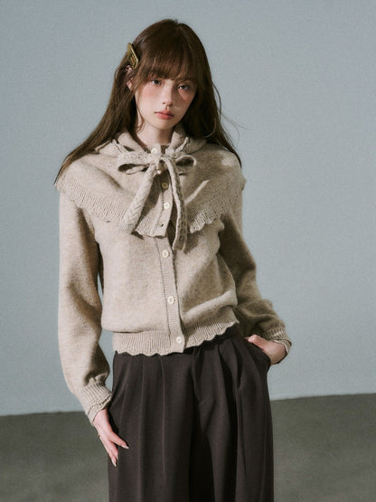 LOST FOREST - Coconut Milk Brown Cape Sweater Set